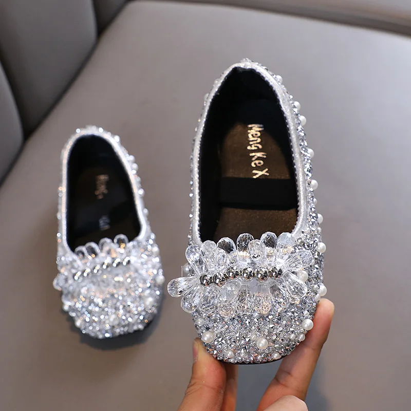 2024 Fall new baby girls Girls Princess Diamond single shoe shoes dance performance shoes