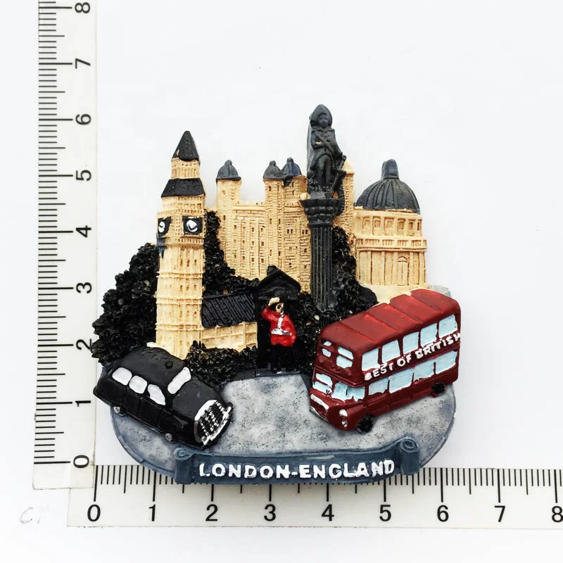 Custom made worldwide tourist gift UK London souvenir resin refrigerator magnets Custom 3D tourism souvenir fridge magnet