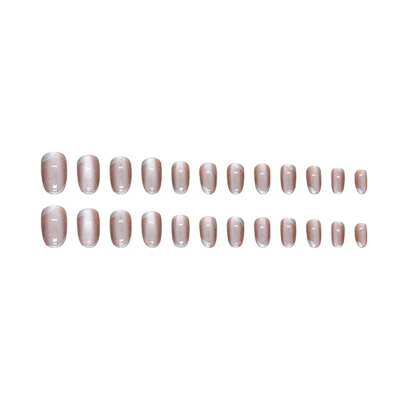 C191 SAFENG 24pcs Eye Cat Design Press On Nails Short Artificial False Nail Tips Art Salon For Summer Fingernail Decoration