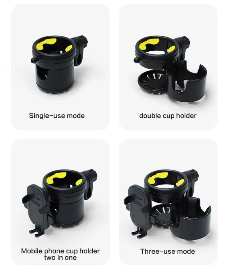factory price popular sale Stroller Cup Holder 3 IN 1Phone Organizer Holder Adjustable Drink Holder For Stroller