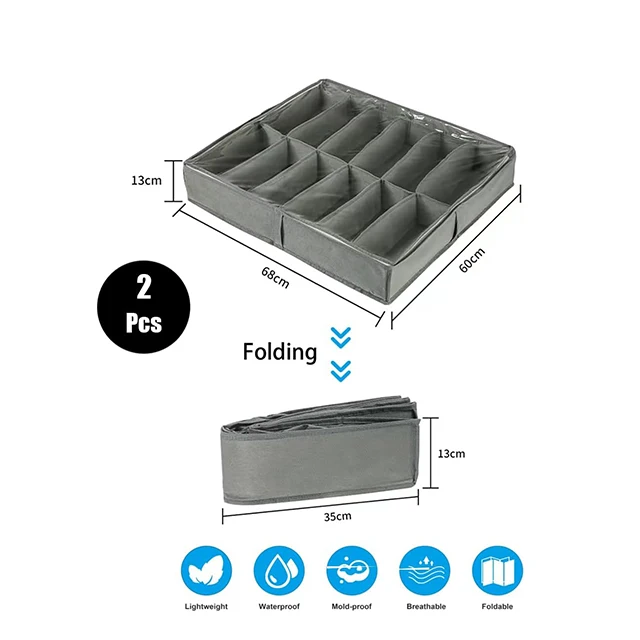 Folding Underbed Bag Organizer Household Compartment Storage Box Collapsible Clothing Organizer Shoe Storage