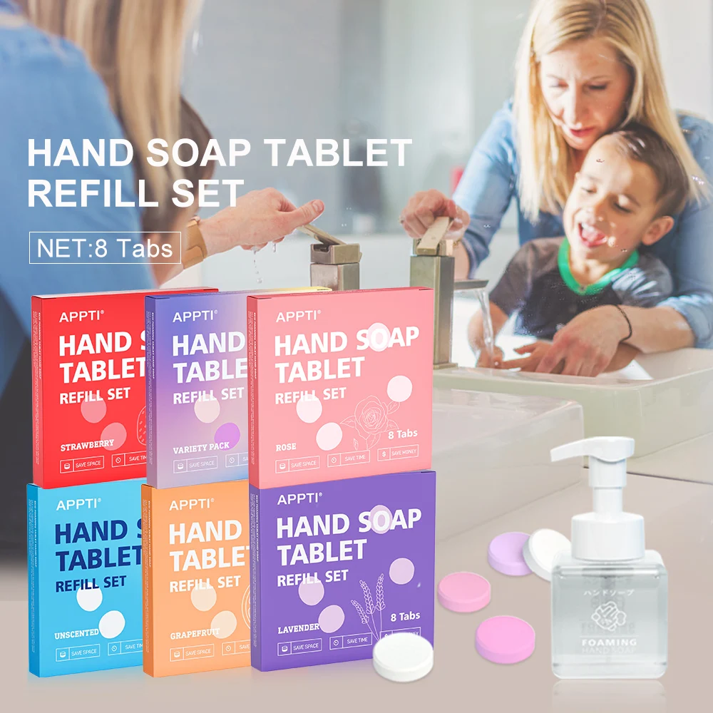 Hand washing cleaning effervescent tablets (odorless) temperate no irritation suitable for sensitive skin easy to rinse off