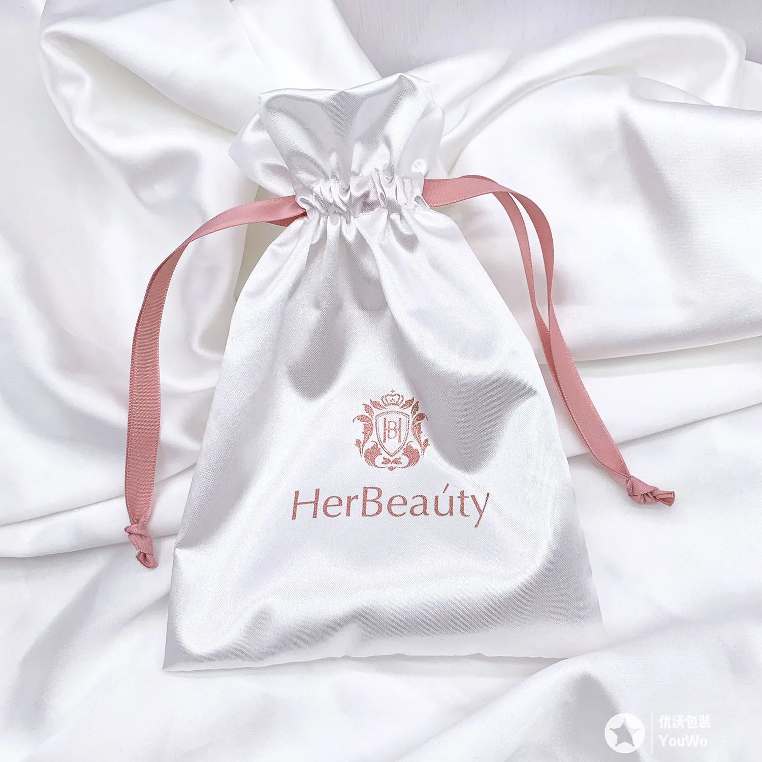 Personalized Luxury Durable Satin Pouch for Jewelry Earring Packaging Satin Dust Bag With Logo Printed