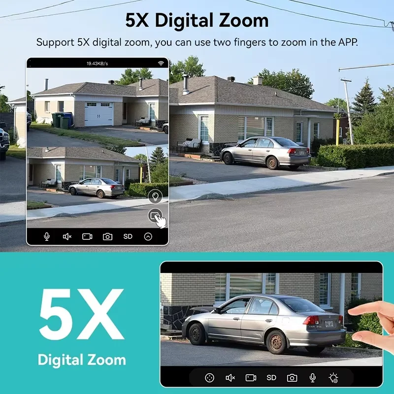 Outdoor PTZ Camera With 4K 8MP HD Wifi IP Camera Dual Screen Auto Tracking Wireless Security Protection CCTV Surveillance iCSee