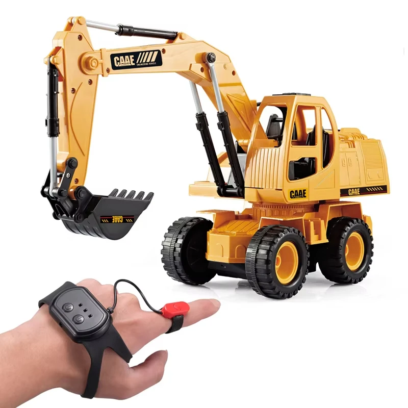1/24 Scale 2.4g Remote Control Excavator Toy Watch Gesture Hand Control Rc Dump Truck Engineering Vehicles Manual Rc Excavator