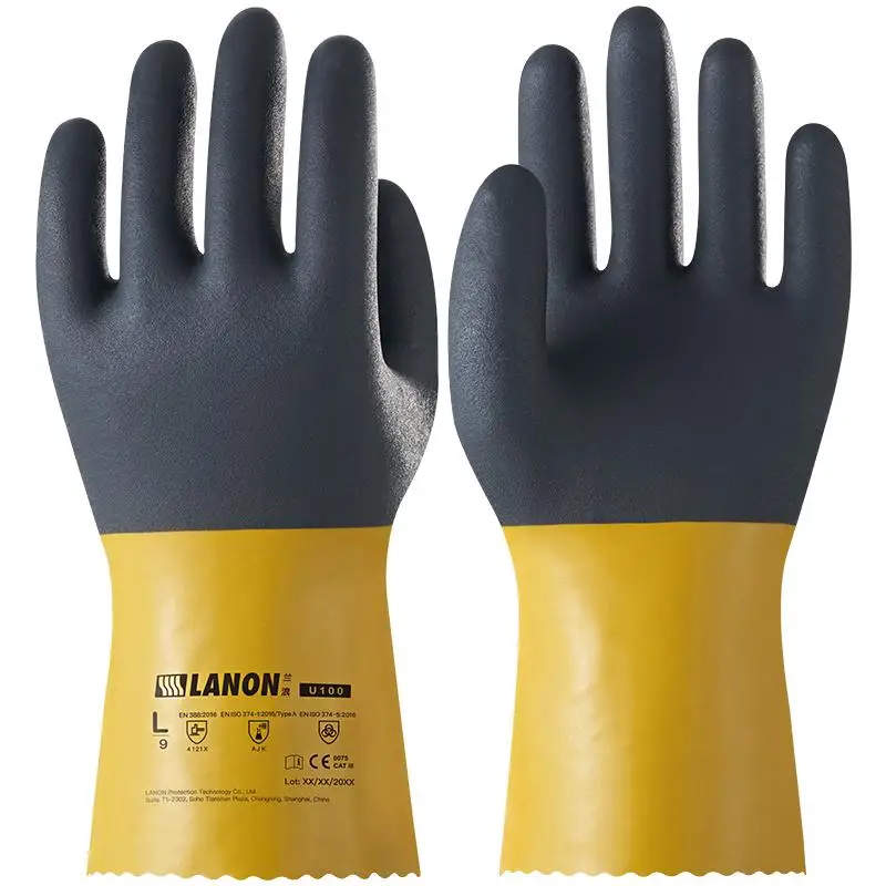 Non Slip  Silicone Free Latex Free Gloves Oil Proof Chemical Resistant PVC Gloves