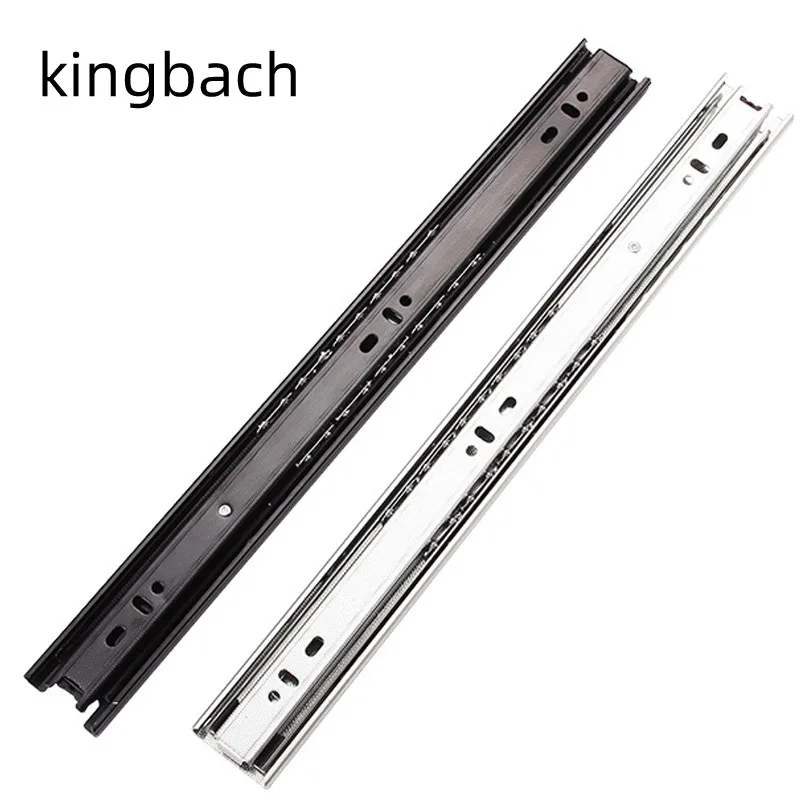 Kitchen Cabinet Drawer Rail 2-Fold Telescopic Channel Full Extension Ball Bearing Drawer Slide