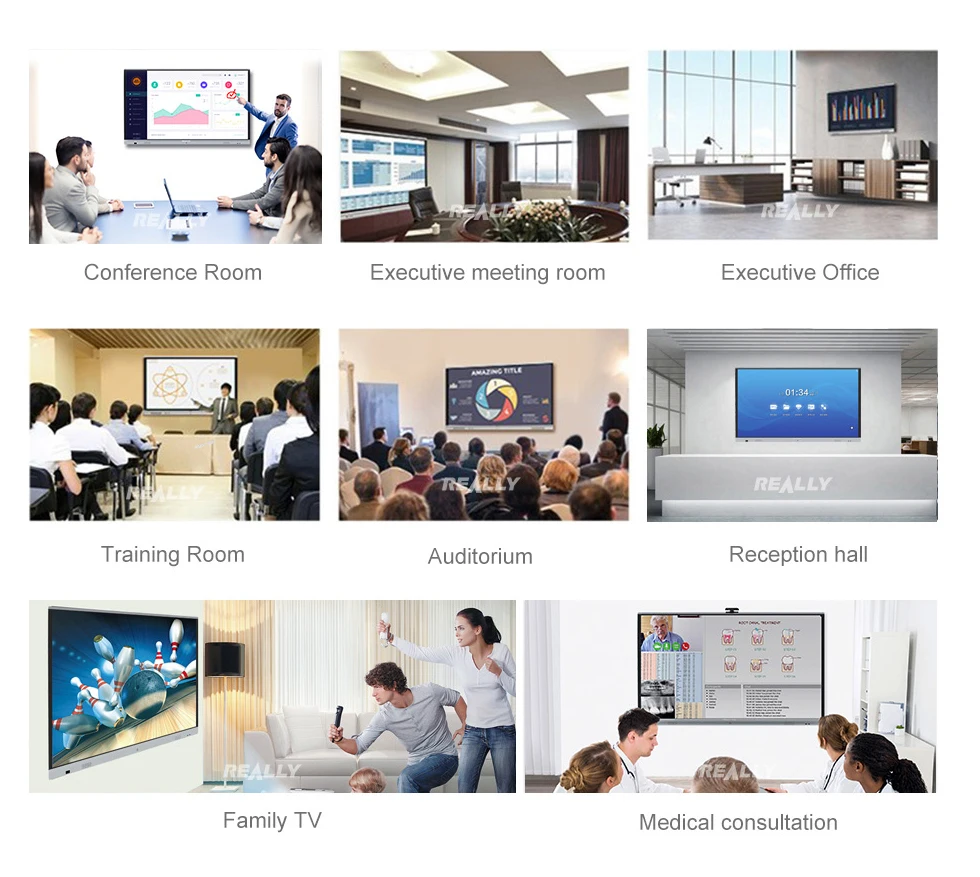 
Really 86 inch 4k UHD Optical Touchscreen Digital Smart Board with Android & Windows System 