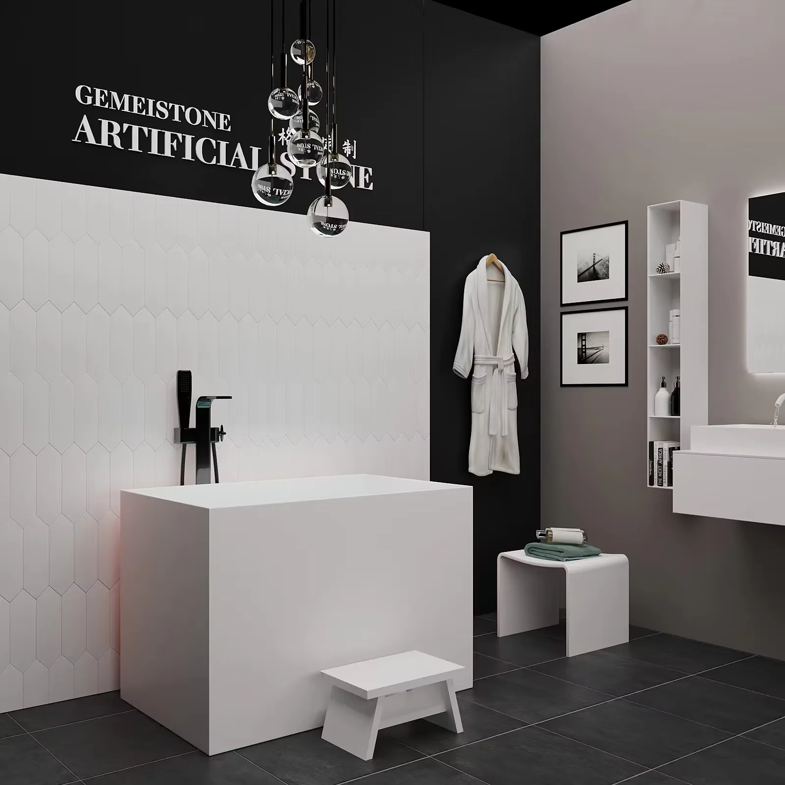 Durable Modern Design Acrylic Freestanding Bathtub Overflows with Drain for Soaking Bathtime Convenience in Bathrooms