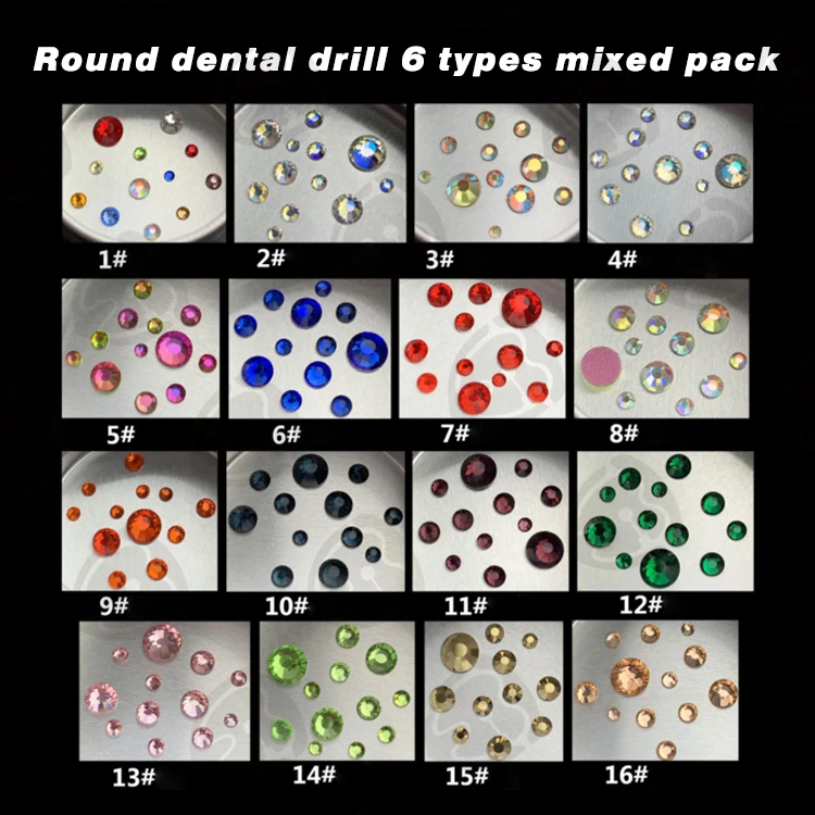 wholesale Color crystal butterfly rhinestone tooth beauty Flat bottom crystal dental diamond dental jewelry
