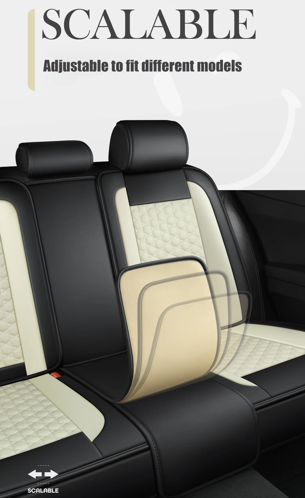 Sports Style Nappa PU Leather Car Seat Covers Full Set Protector Conjoined Headrest Cap for Most Cars SUVs Pick-up Trucks