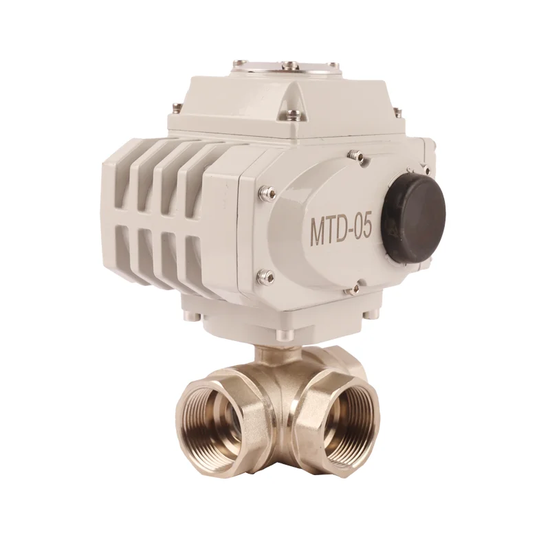 24V DC Motorised Actuators 3 Way 304 Stainless Steel Water Treatment Electric Actuator Ball Valve