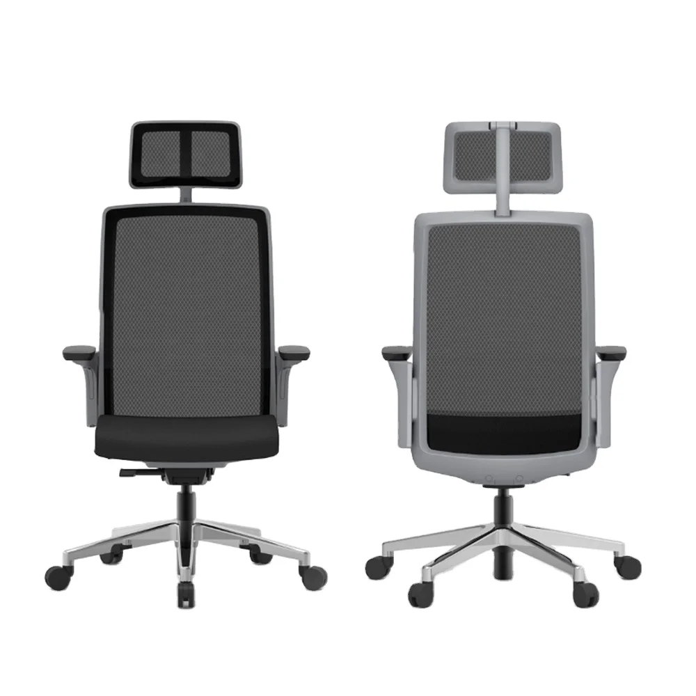 Commercial Furniture High Back Office Chair Ergonomic Office Chair Swivel With 2D Adjustable Headrest Sliding Seat