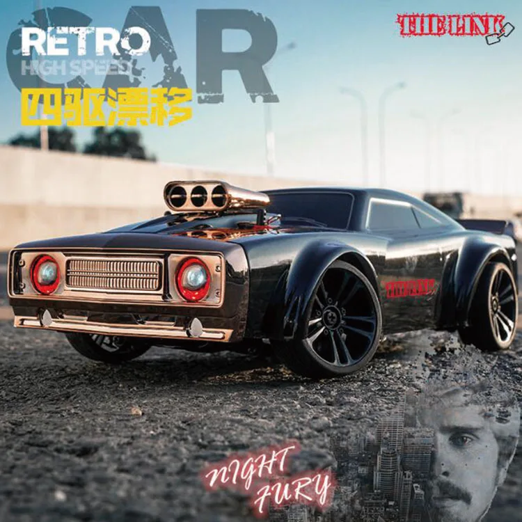 SCY 16303 2.4G 1/14 RTR 4WD Radio Control Toys High Speed Off-Road Drift Car Flat Running Muscle Car with Retro LED Light