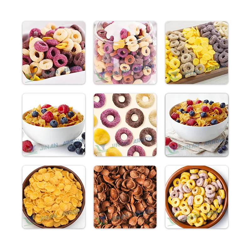 Automatic cheerios snacks roasted cereals food making machines baked cereals process machinery  frosted toasted corn flakes