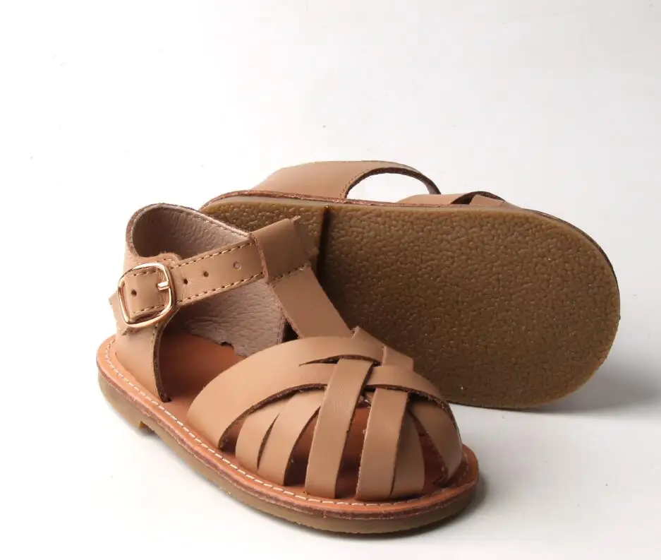  High Quality Australia Hot Selling Flat Shoe Kids Boy Sport Summer Genuine Leather Kid