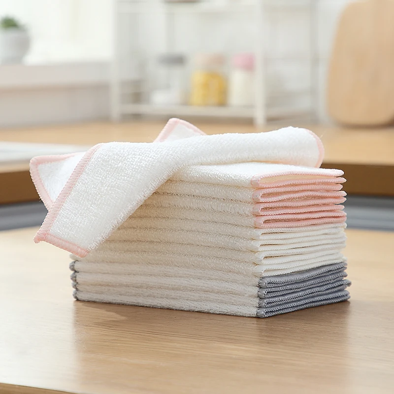 7X9Inch Naturally Wood Fiber Cleaning Cloth Microfiber Cleaning Cloths 2 Layers High-Density Super Absorbing Dish Cloths