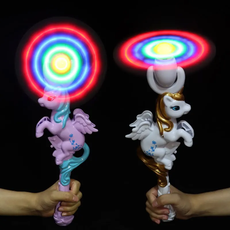 Wholesale Glowing Fairy Wand Toy Flashing Animal Shape LED Wand Light up Spinning Magic Ball Toy Wand for Kids