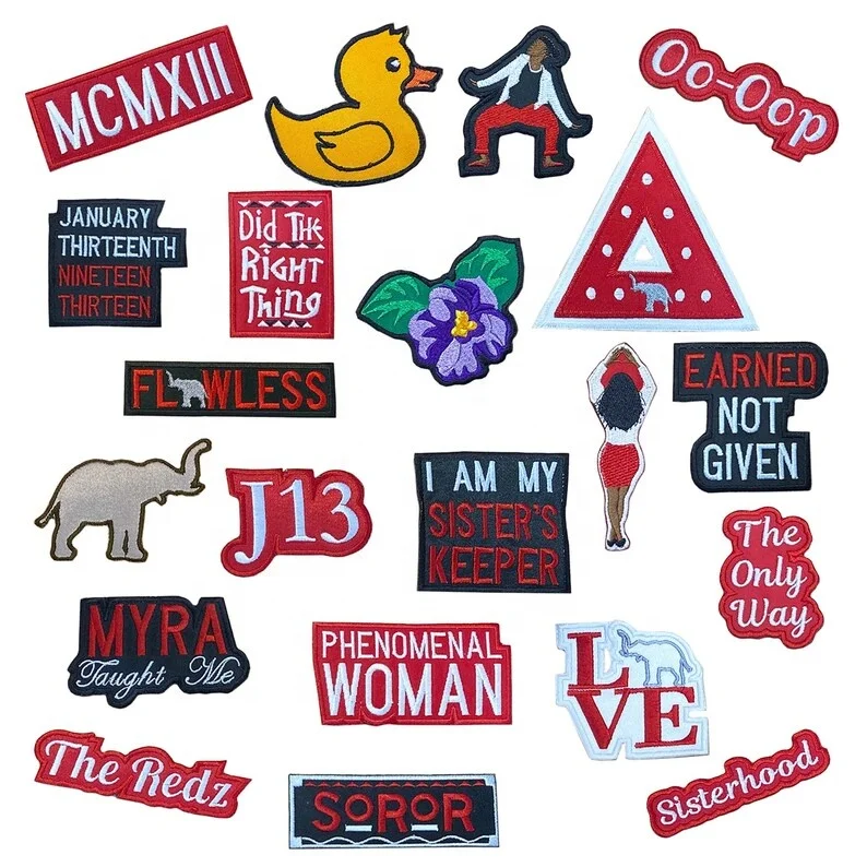 Wholesale Embroidery Custom Zeta Phi Beta Chenille Patches Iron On Fraternity Greek Letter Patch Badge For Clothing