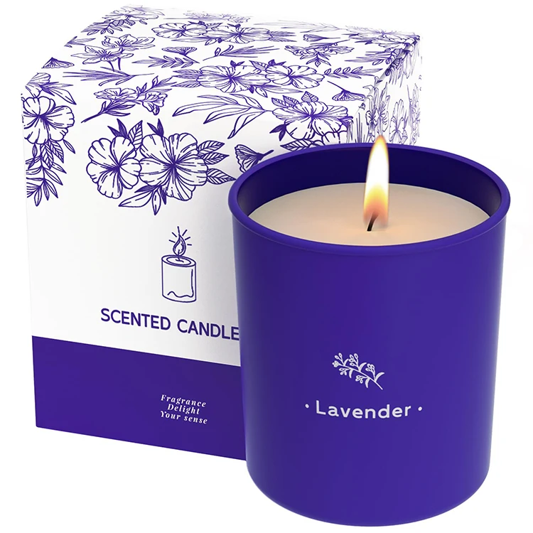 Lavender Candles for Home Scented Purple Jar Soy Candles Long Lasting Burn Scented Candle for Festival
