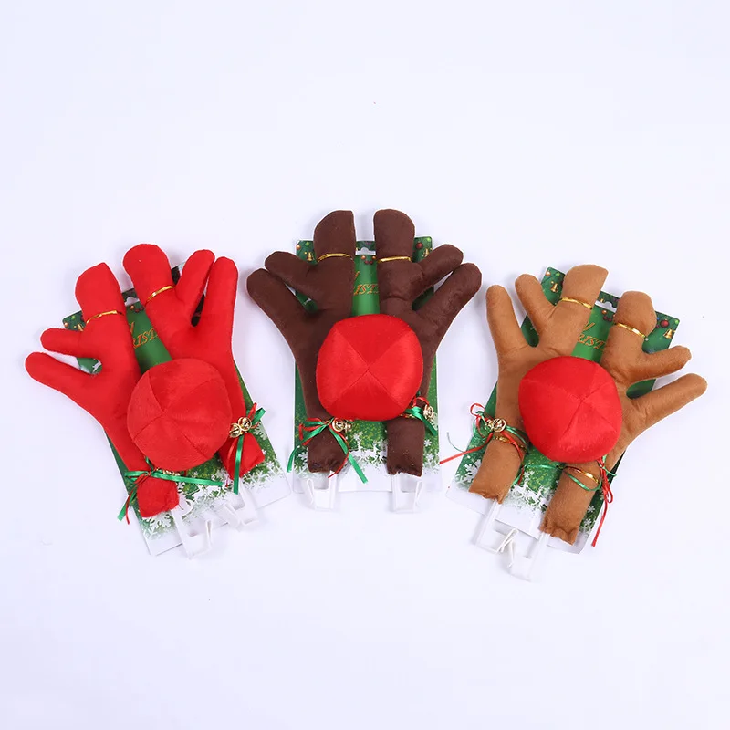 Factory Direct Cheap Cornu Cervi Deer Horn Reindeer Antler Decoration Set for Car body Christmas Festive Decor Antler