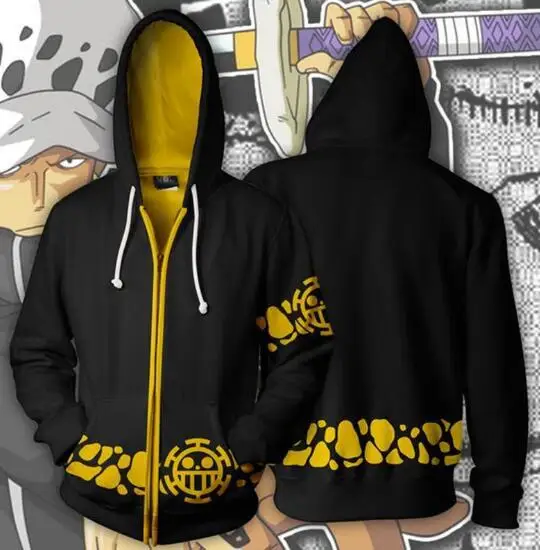 ecowalson 3d Printed One Piece Trafalgar Law Cosplay Hooded Sweatshirts Men Hoodie Monkey D. Luffy Sweatshirt