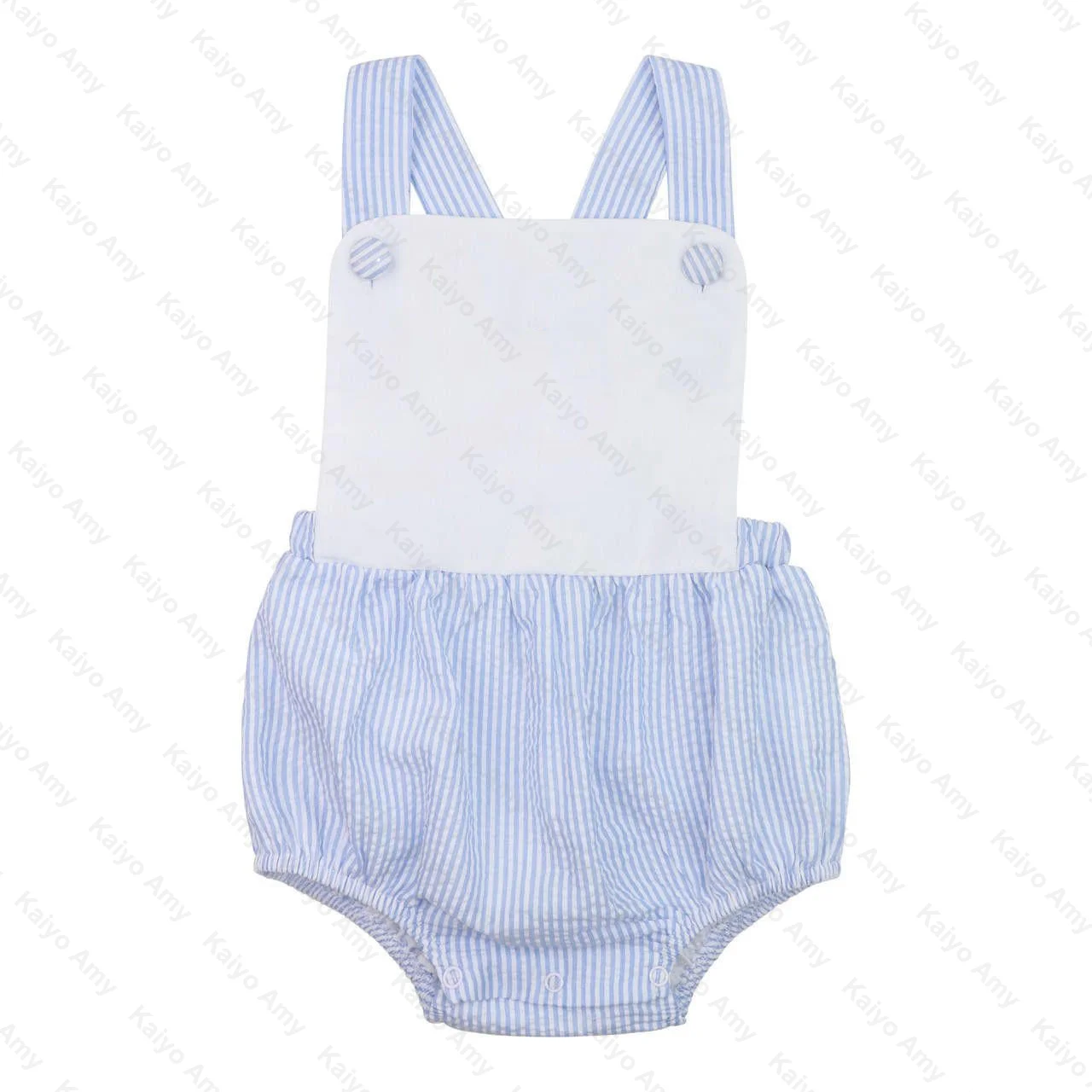 monogrammed baby sunsuit seersucker unisex bubble rompers summer newborn baby clothes boy 0-3 months