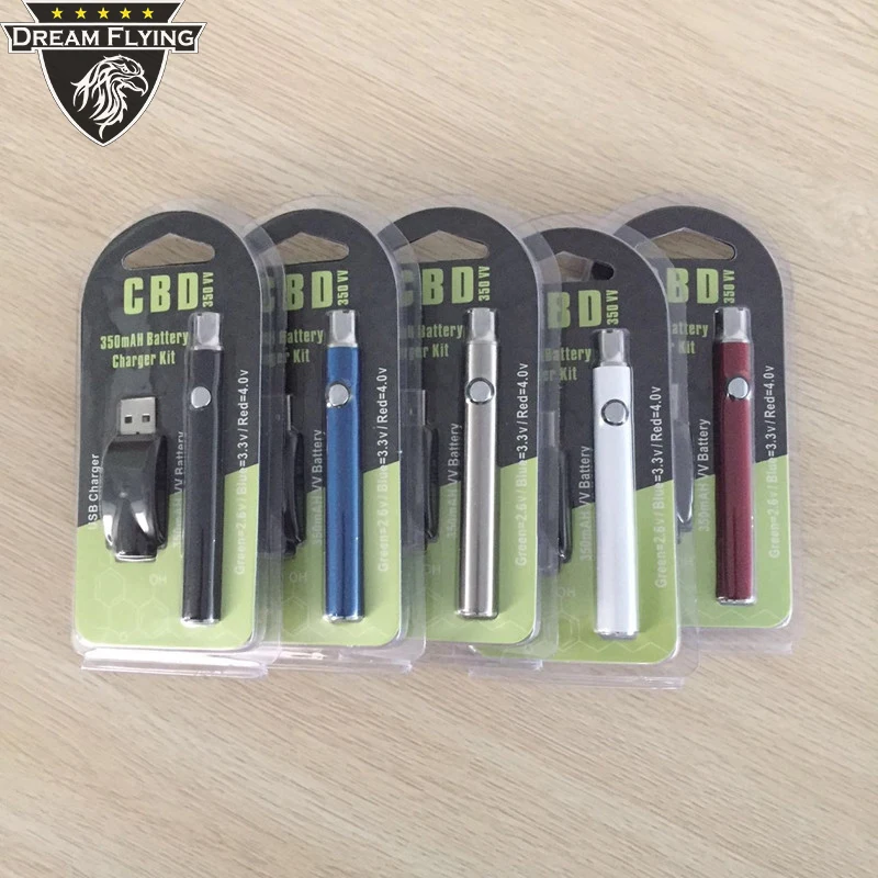 Заводская оптовая продажа 510 резьба 350 мАч контроль напряжения батарея vertex cbd vape pen kit