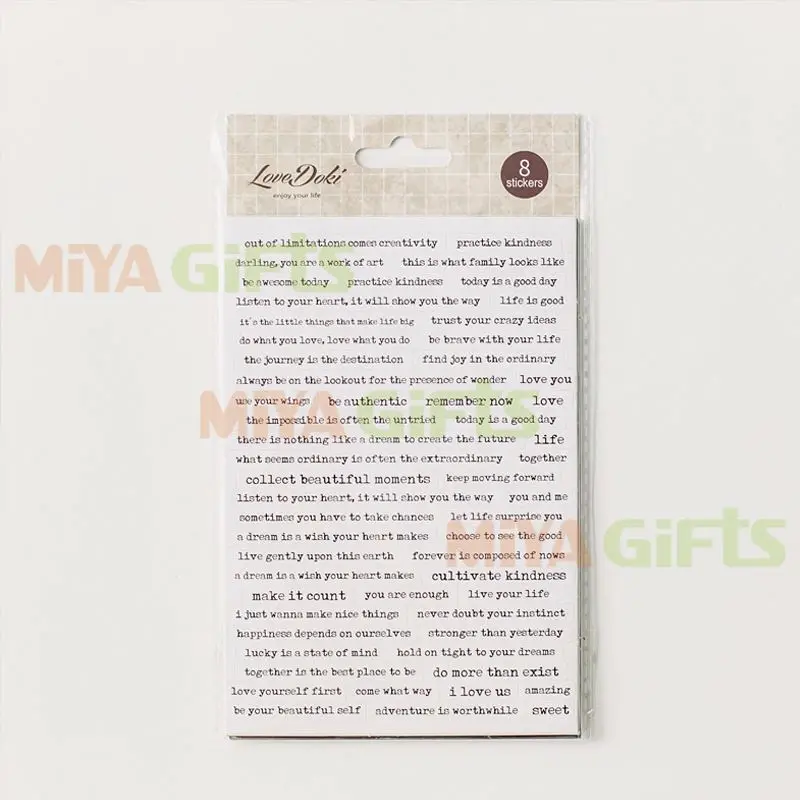 Custom Scrapbooking Brand Planner Diary Paper Pre-cut Decor Simple Color Header Sticker Word Phrase Inspirational