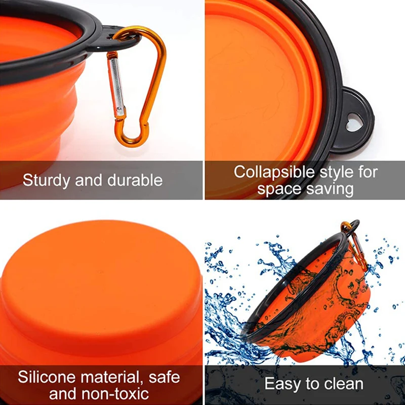 Wholesale Food Grade Custom Foldable Travel Silicon Water Collapsible Dog
