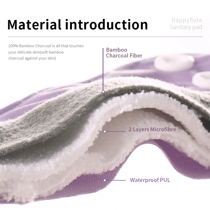 Mora mona Reusable Ladies Sanitary Napkin Pad 27*17CM Washable Bamboo Cloth Menstrual Sanitary Heavy Flow Always Pad  For Woman