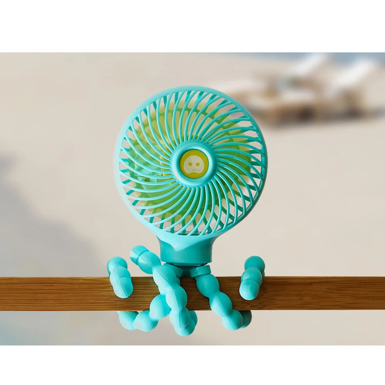 2023 Hot Sale Small Octopus Mini Fan Portable Travel Rechargeable Handheld Fan Stroller Winding Mini Usb Baby Fan