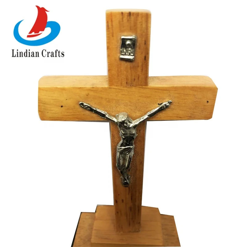 INRI Jesus Christ Crucifix Cross Standing Wood Crucifix