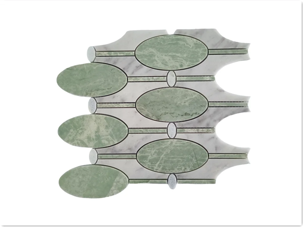 Tile Mosaic Italian Carrara Polished Custom Water Jet Cut