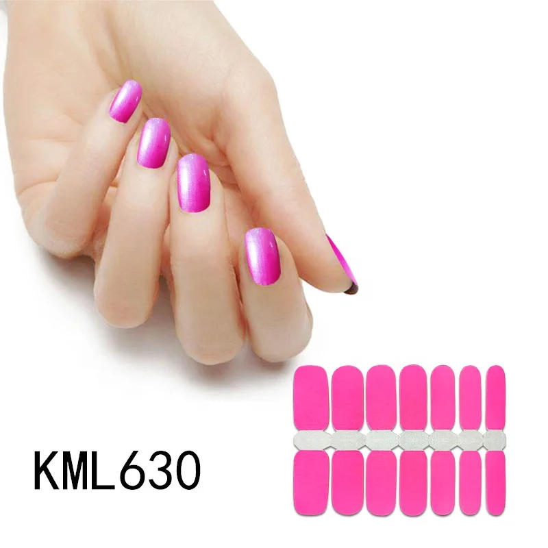 QY Solid Color Nail Wraps Custom Nail Stickers Nail Polish Strips