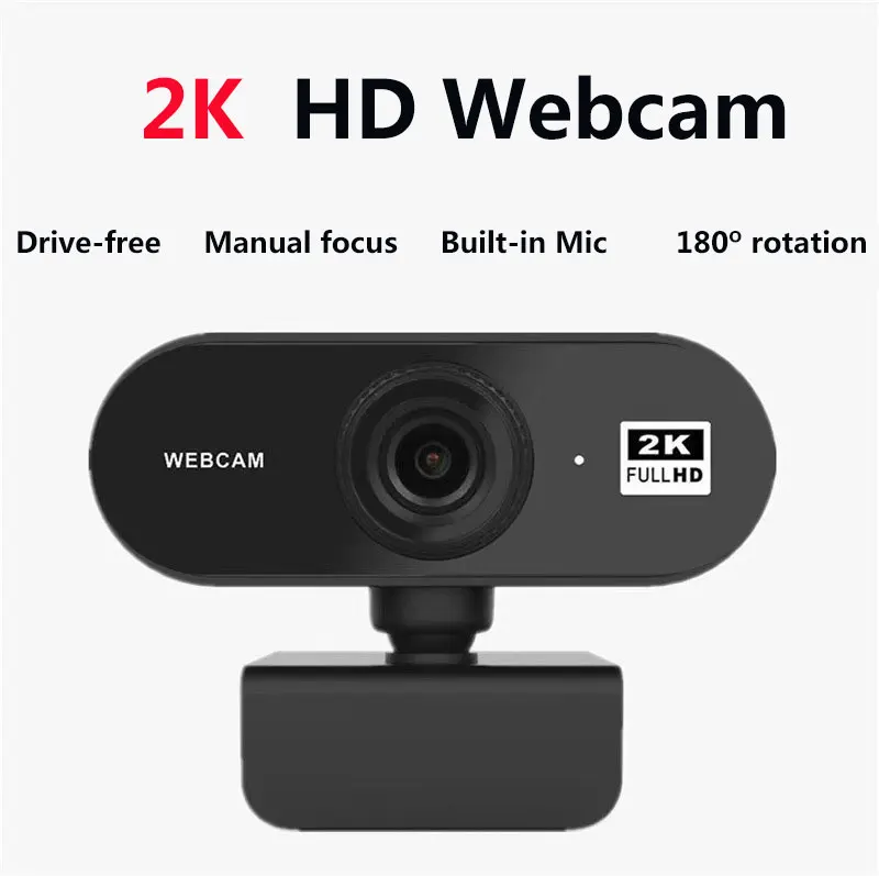 OEM Small Desktop Camera Mini Computer 2k Webcam 4k  30fps Chat Webcam Zoom USB PC Camera With Microphone