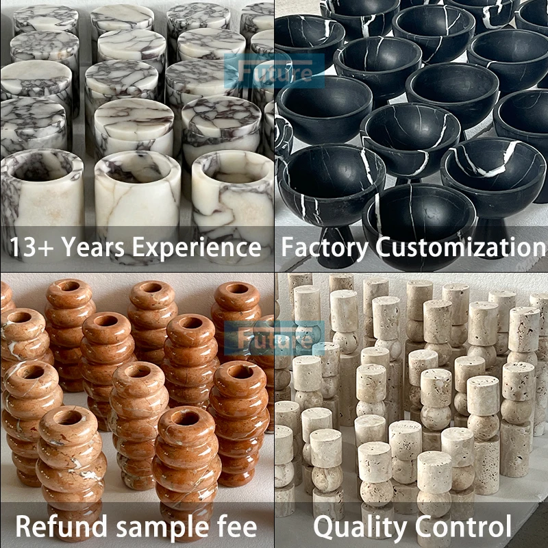 Future Stone manufacturer personalized wholesale custom purple calacatta viola round natural marble jars with lids