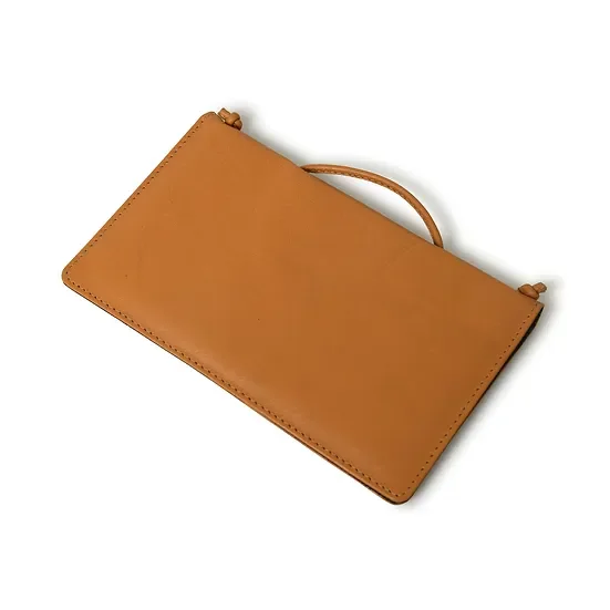 Custom Stamping Embossed Logo Real Leather Zipper Pouch Fashionable Cute Car Key Case Bag with Smart Touch Bus Gift