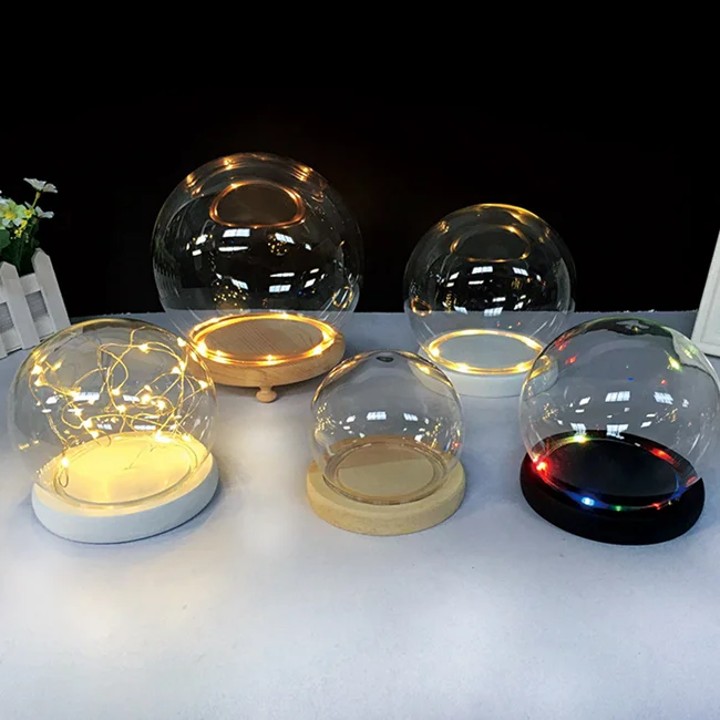 Wholesale Display Decorative glass dome Clear Round Top Borosilicate Jar Container Glass Dome Cloche