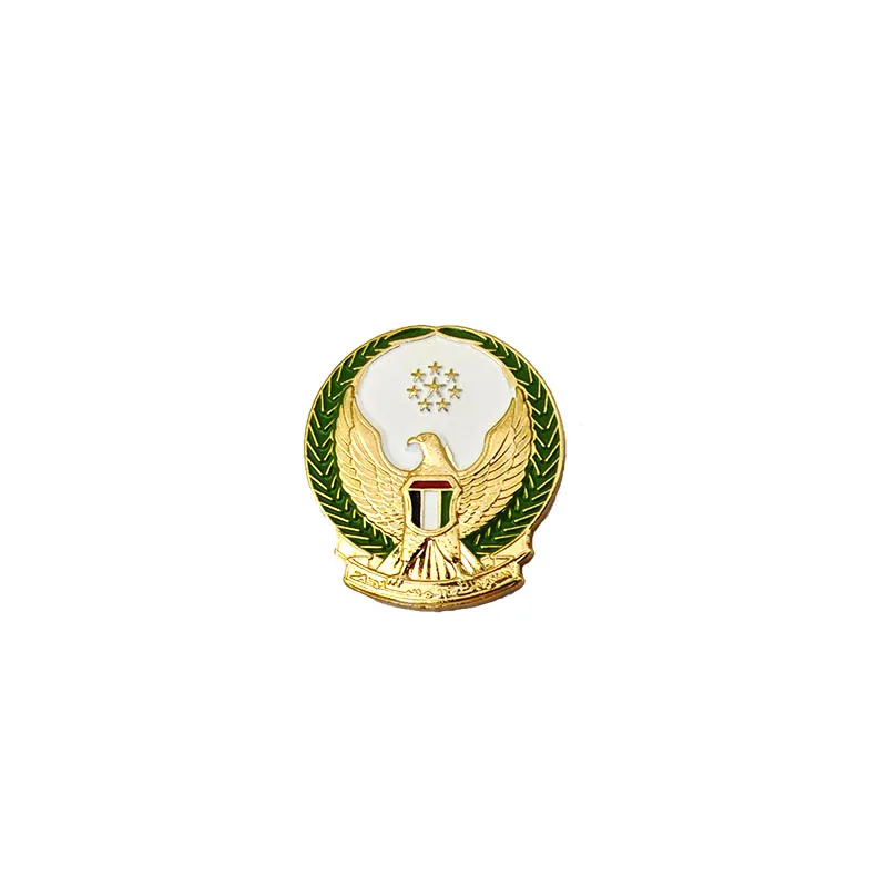 Wholesale Custom UAE Falcon Metal Car Emblem Flag Pin Badges Various Country National Emblem