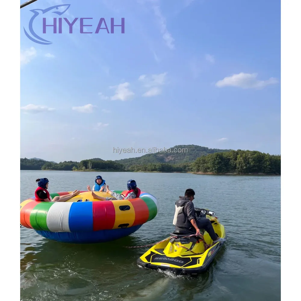 Inflatable Spinning UFO Disco Boat Towable Tube water banana boat Inflatable aqua gyro for Water Games