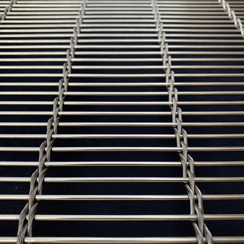 Red copper color paint woven aluminium mesh for cladding panel