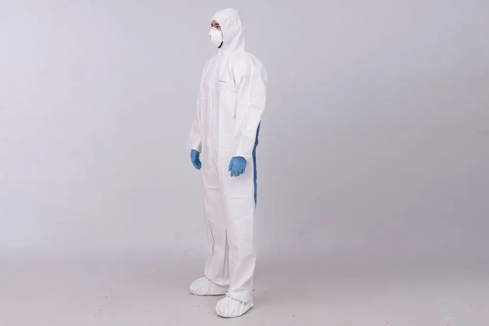 Type 5/6 Disposable SMS Coverall Jumpsuit Work Wear for Car Repairing