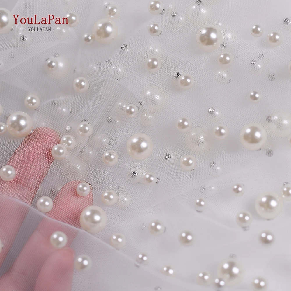 YouLaPan V139 Luxury New Design High End Beaded Bridal Veil White Off White 3/4/5M Cathedral Long Wedding Pearls Veil