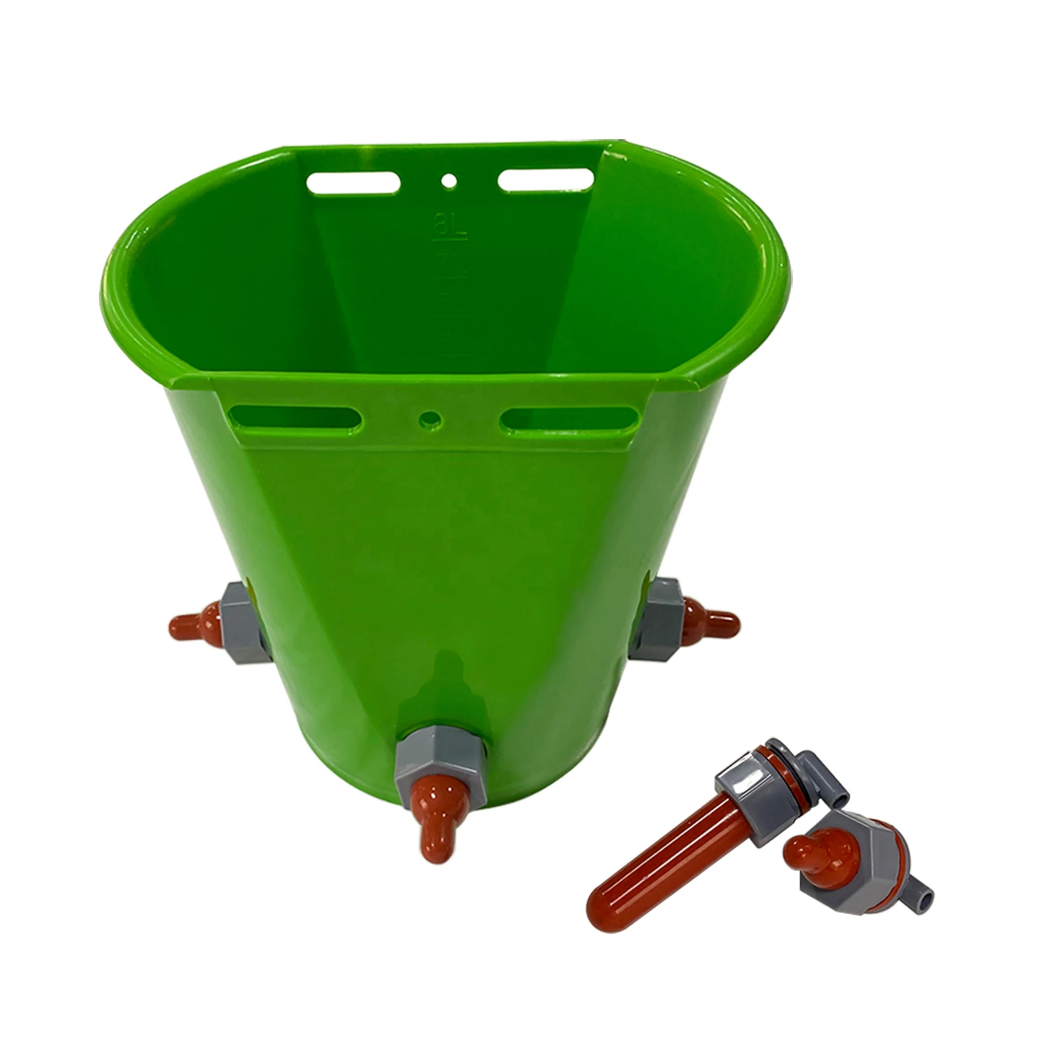 8L livestock veterinary animal milk feeding bucket calf feeder with Rubber Nipple
