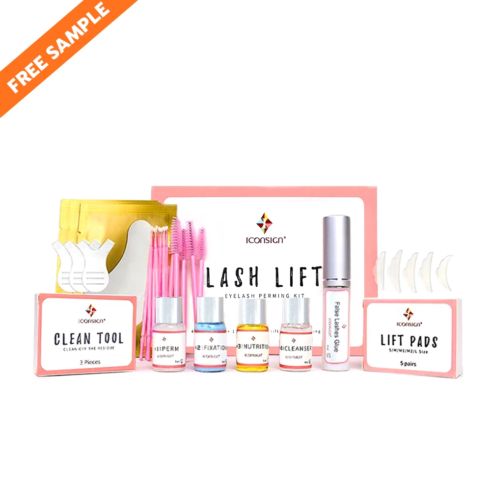 Iconsign private label professional  eyelash lifting set lotions vegan lash lift kit eyelash perm kit with new tools