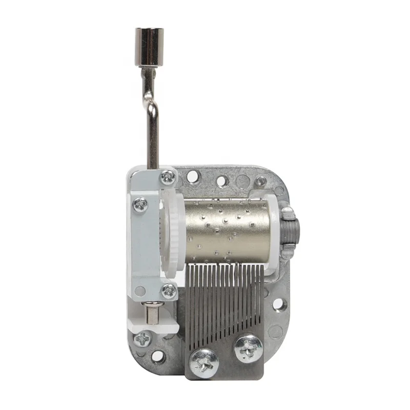 Cheap metal crank handle movement rectangular music box mechanism