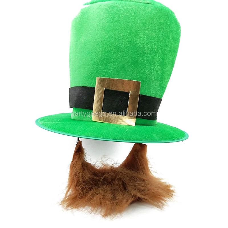 st patrick funny new design jester irish hat carnival party ox horn costume velvet hat
