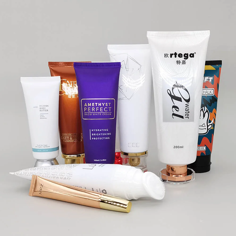 50g Squeeze Cosmetic Plastic Pink Tube With Screw Flip Top Lids For Facial Cleanser Hose Tube Packaging