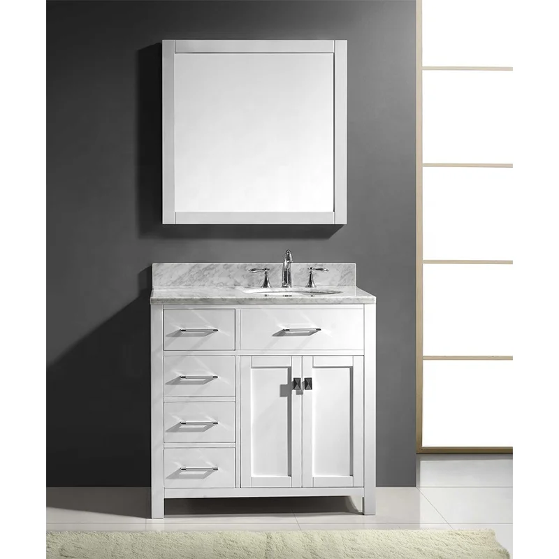 Cheap price used solid bamboo waterproof bathroom vanity sink cabinet